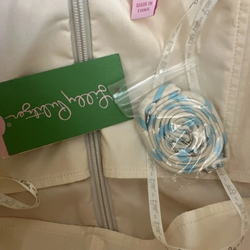 Lilly Pulitzer Remi Dress 10 Blue Horizon Bayview Stripe Metallic W/Strap $198 - Picture 4 of 6